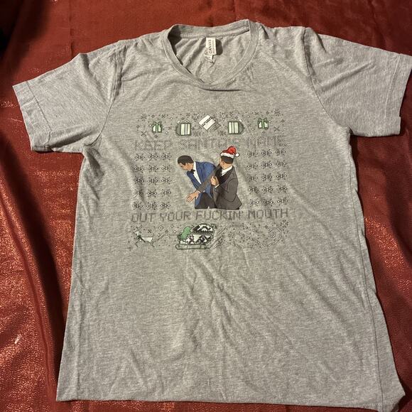 Bella + Canvas Tops - Bella+Canvas Keep Santa's Name Out Your F****** Mouth Christmas Tee Size S